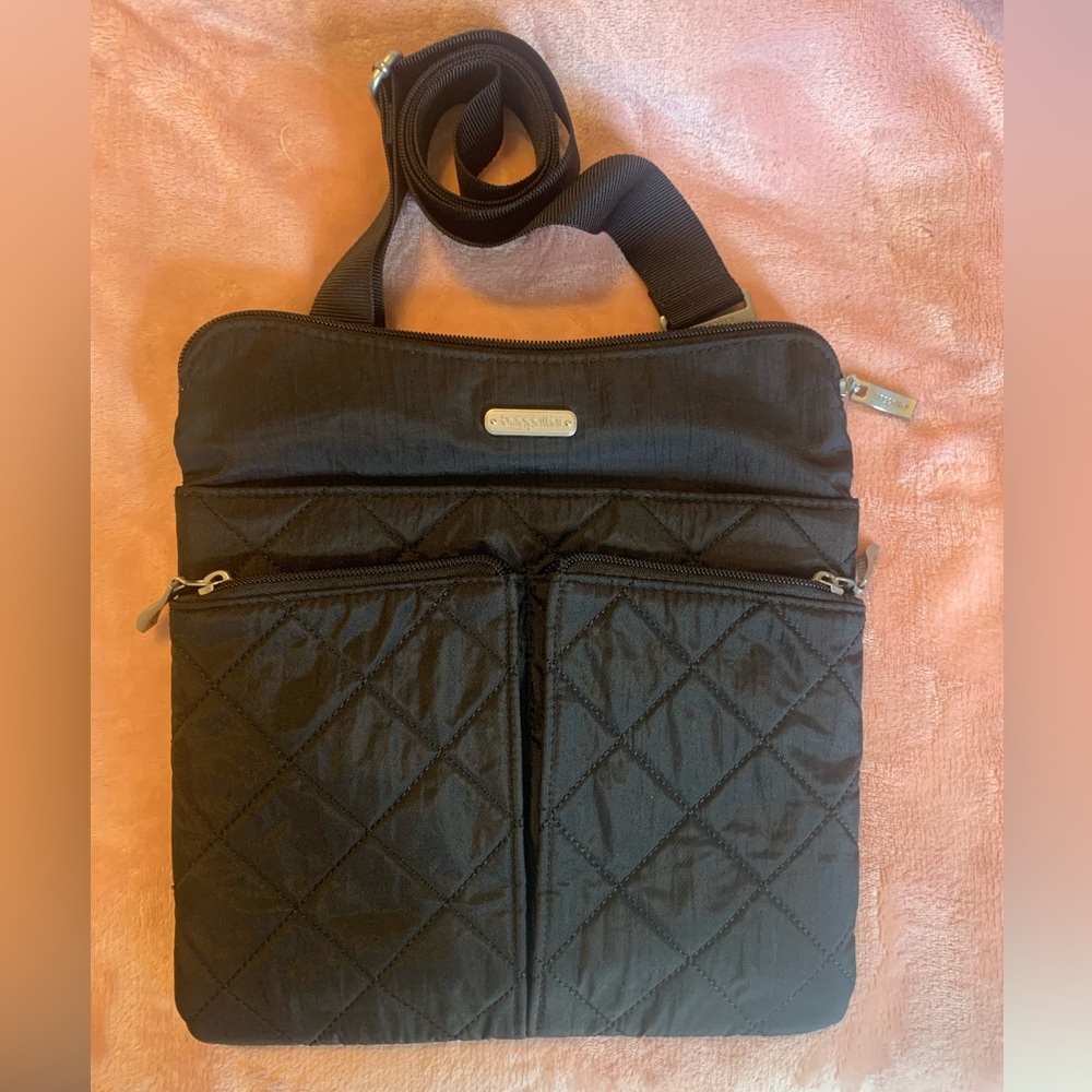 Baggallini Black Quilted Crossbody Bag
